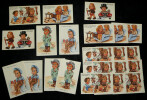 Lot de 22 cartes postales anciennes Enfants Couple Voiture M&eacute;tier. 