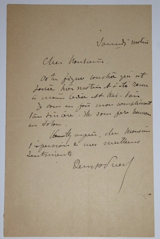 PUECH Denys - LETTRE AUTOGRAPHE SIGN&Eacute;E, BRETAGNE. Denys Puech