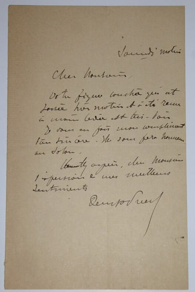 PUECH Denys - LETTRE AUTOGRAPHE SIGN&Eacute;E, BRETAGNE. Denys Puech