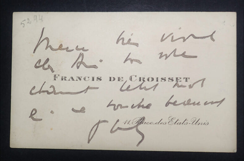 Francis DE CROISSET, Auteur dramatique - CARTE DE VISITE AUTOGRAPHE. Francis DE CROISSET