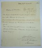 LAZZARI Sylvio - LETTRE AUTOGRAPHE SIGNEE, PARIS, 1915. Sylvio Lazzari