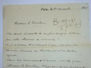 LAZZARI Sylvio - LETTRE AUTOGRAPHE SIGNEE, PARIS, 1915. Sylvio Lazzari