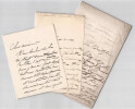 Francisque &Eacute;douard BERTIER -Peintre- Lot de 3 lettres autographes sign&eacute;es - 1870. Francisque &Eacute;douard Bertier