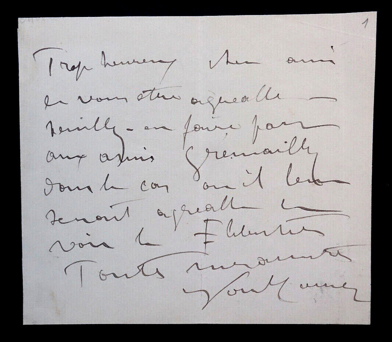 Paul MOUNET, Acteur - LETTRE AUTOGRAPHE SIGN&Eacute;E. Paul MOUNET