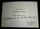 Docteur Henri MARTIN, M&eacute;decin - CARTE DE VOEUX AUTOGRAPHE. Henri MARTIN