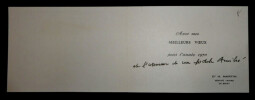 Docteur Henri MARTIN, M&eacute;decin - CARTE DE VOEUX AUTOGRAPHE. Henri MARTIN