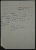 CAPUS Alfred - LETTRE AUTOGRAPHE SIGN&Eacute;E. Alfred Capus