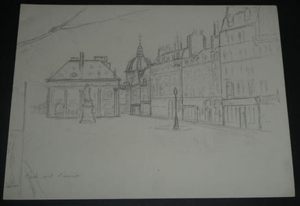 Dessin au crayon, Avenue Foch, Proche Arc de Triomphe, par E. Phelipeau 1914