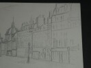 Dessin au crayon, Avenue Foch, Proche Arc de Triomphe, par E. Phelipeau 1914. E. Phelipeau