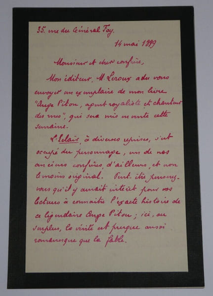 Fernand ENGERAND - LETTRE AUTOGRAPHE SIGN&Eacute;E DE 3 PAGES, Paris, 1899. Fernand ENGERAND