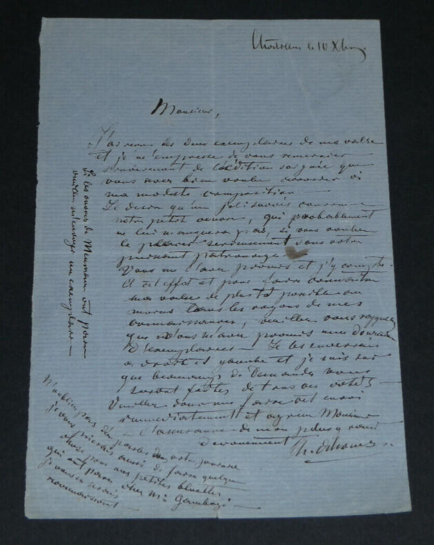 Charles ALWENS, musicien - Lettre autographe sign&eacute;e &agrave; Heugel, 1863. Charles ALWENS