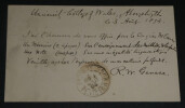 Robert William GENESE - Carte-lettre autographe sign&eacute;e &agrave; Charles-Ange LAISANT, 1894. Robert William GENESE