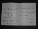 ACHARD Am&eacute;d&eacute;e - LETTRE AUTOGRAPHE SIGNEE. Am&eacute;d&eacute;e Achard