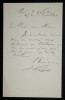 Jules LAFFITTE - Lettre autographe sign&eacute;e, Paris. Jules Laffitte