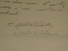 Andr&eacute; MABILLE de PONCHEVILLE - LETTRE AUTOGRAPHE SIGN&Eacute;E, G&eacute;n&eacute;alogie de Balzac. Andr&eacute; Mabille de Poncheville