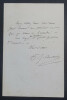 BARBIER Jules - LETTRE AUTOGRAPHE SIGN&Eacute;E, LIBRETTISTE. Jules Barbier