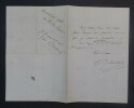 BARBIER Jules - LETTRE AUTOGRAPHE SIGN&Eacute;E, LIBRETTISTE. Jules Barbier