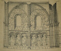 Trav&eacute;e de l'&eacute;glise du Petit-Quevilly, pr&egrave;s Rouen (XIIe si&egrave;cle) — Dessin original &agrave; l'encre. Louis Henri Laffill&eacute;e