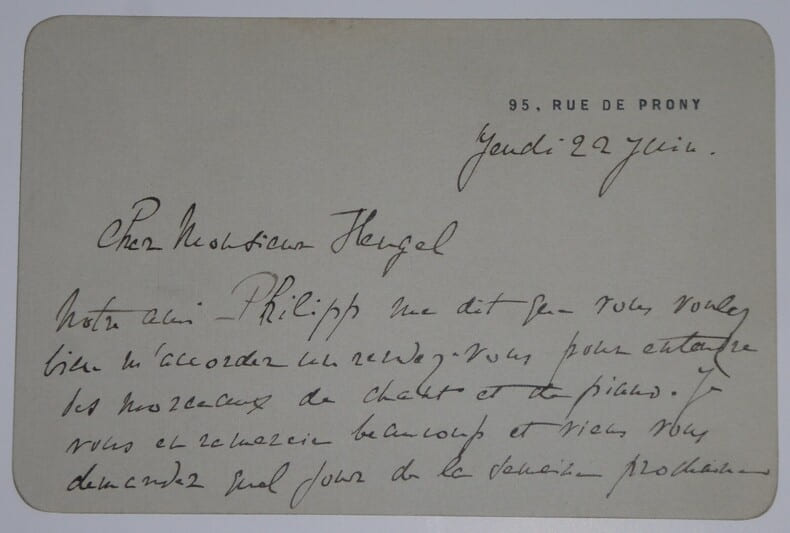 CHANSAREL Andr&eacute; - LETTRE AUTOGRAPHE SIGN&Eacute;E &Agrave; Henri HEUGEL, PARIS. Ren&eacute; Chansarel