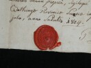 Certificat de mariage latin – vicaire capucin P. Quirinus – sceau de cire - 1804. P. Quirinus Capucinus