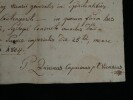 Certificat de mariage latin – vicaire capucin P. Quirinus – sceau de cire - 1804. P. Quirinus Capucinus