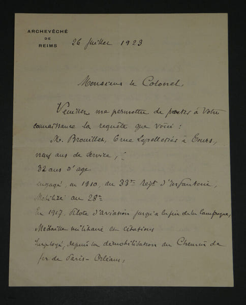 Louis-Joseph LU&Ccedil;ON - LETTRE AUTOGRAPHE SIGN&Eacute;E &Agrave; UN COLONEL, 1923. Louis-Joseph LU&Ccedil;ON