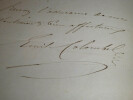 LETTRE AUTOGRAPHE SIGN&Eacute;E, 1860. Emile Colombel