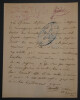 Jean-Blaise MARTIN, Musicien - LETTRE AUTOGRAPHE SIGN&Eacute;E, 1851. Jean-Blaise MARTIN