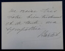 Julia BARTET - Carte-lettre autographe sign&eacute;e. Julia Bartet