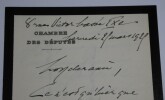 SOULIER Edouard - LETTRE AUTOGRAPHE SIGN&Eacute;E, CHAMBRE DES D&Eacute;PUT&Eacute;S, PARIS, 1920. Edouard Soulier