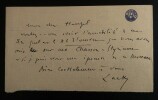LACK Th&eacute;odore - CARTE T&Eacute;L&Eacute;GRAMME AUTOGRAPHE SIGN&Eacute;E &Agrave; Henri HEUGEL, 1892. Th&eacute;odore LACK