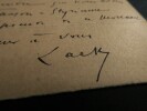 LACK Th&eacute;odore - CARTE T&Eacute;L&Eacute;GRAMME AUTOGRAPHE SIGN&Eacute;E &Agrave; Henri HEUGEL, 1892. Th&eacute;odore LACK