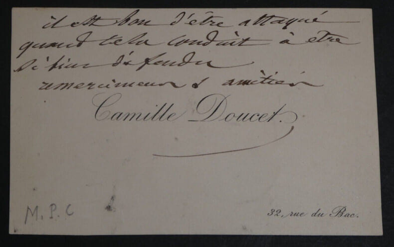 Camile DOUCET, Po&egrave;te - CARTE VISITE AUTOGRAPHE. Camile DOUCET