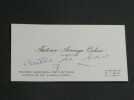 Antonio ARRIAGA OCHOA - Carte de visite autographe - Mexico. Antonio ARRIAGA OCHOA