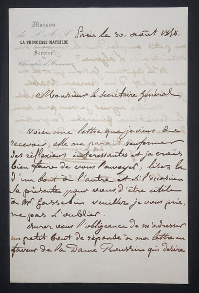 G&eacute;n&eacute;ral Jean-Fran&ccedil;ois BOUGENEL - LETTRE AUTOGRAPHE SIGN&Eacute;E, Paris. Jean-Fran&ccedil;ois BOUGENEL