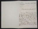 G&eacute;n&eacute;ral Jean-Fran&ccedil;ois BOUGENEL - LETTRE AUTOGRAPHE SIGN&Eacute;E, Paris. Jean-Fran&ccedil;ois BOUGENEL