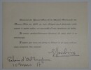 JOUBIN Georges - CARTON D'INVITATION, PALAIS D'ART MODERNE, PARIS 1960. Georges Joubin
