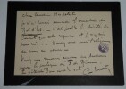 MARTY Georges - Carte lettre autographe sign&eacute;e, Paris. Georges Marty