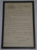 Fernand ENGERAND, Homme politique - LETTRE AUTOGRAPHE SIGN&Eacute;E, 1909. Fernand ENGERAND