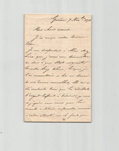 Adolphe Joseph Carcassonne - Lettre autographe signée à Scheler - 4 pages - 1876