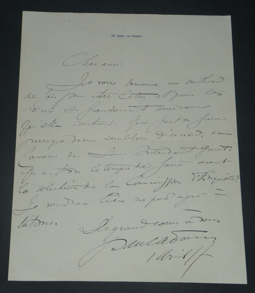 Paul ADAM, &eacute;crivain - LETTRE AUTOGRAPHE SIGN&Eacute;E, 1917. Paul ADAM