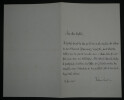 Fr&eacute;d&eacute;ric MASSON, Historien - LETTRE AUTOGRAPHE SIGN&Eacute;E LETTRES DU DUC D'AUMONT. Fr&eacute;d&eacute;ric MASSON