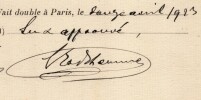 Pouvoir sign&eacute; par J.G. Prudhomme – Collection de 50 auteurs & musiciens. J.G. Prudhomme