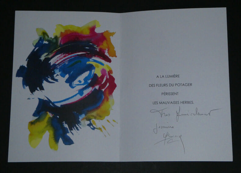Casimir FERRER , Peintre - CARTE DE VOEUX SIGN&Eacute;E par lui et son &eacute;pouse, 2009. Casimir FERRER et Jeanine FERRER