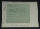 Dorothy THOMPSON &eacute;pouse Sinclair LEWIS Photographie FRANCE PRESSE 14,7 x 11,1 cm. Dorothy THOMPSON
