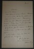 LETTRE AUTOGRAPHE SIGNEE. Albert Duruy