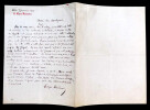 Georges THI&Eacute;BAUD - LETTRE AUTOGRAPHE SIGN&Eacute;E A M. Montorgueil, 1908. Georges THI&Eacute;BAUD