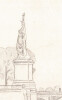 Dessin au crayon, Pont de Grenelle &agrave; Paris statue libert&eacute;, par E. Phelipeau 1922. E. Phelipeau