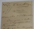 BROUSTET Edouard - LETTRE AUTOGRAPHE SIGNEE, PARIS. Edouard Broustet