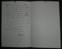 Ernest HENDL&Eacute;, Avocat et pr&eacute;fet - LETTRE AUTOGRAPHE SIGN&Eacute;E ROUEN 1886. Ernest HENDL&Eacute;
